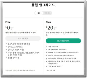 챗지피티 무료 유료 차이